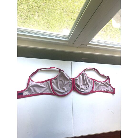 Chantelle Bra 42 F (DDD) Red Full Coverage Underwire Magnifique Minimizer Plus S - Picture 9 of 15